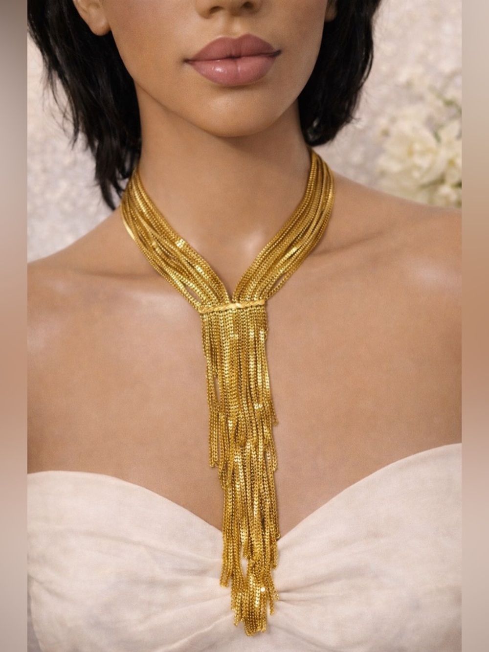Bold Gold Statement Necklace | Big Luxury Drop Chain | Eye-Catching Fashion PCs